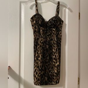 Kardashian Kollection Leopard Bustier Mini Dress
